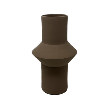 Brown Geometric Vase