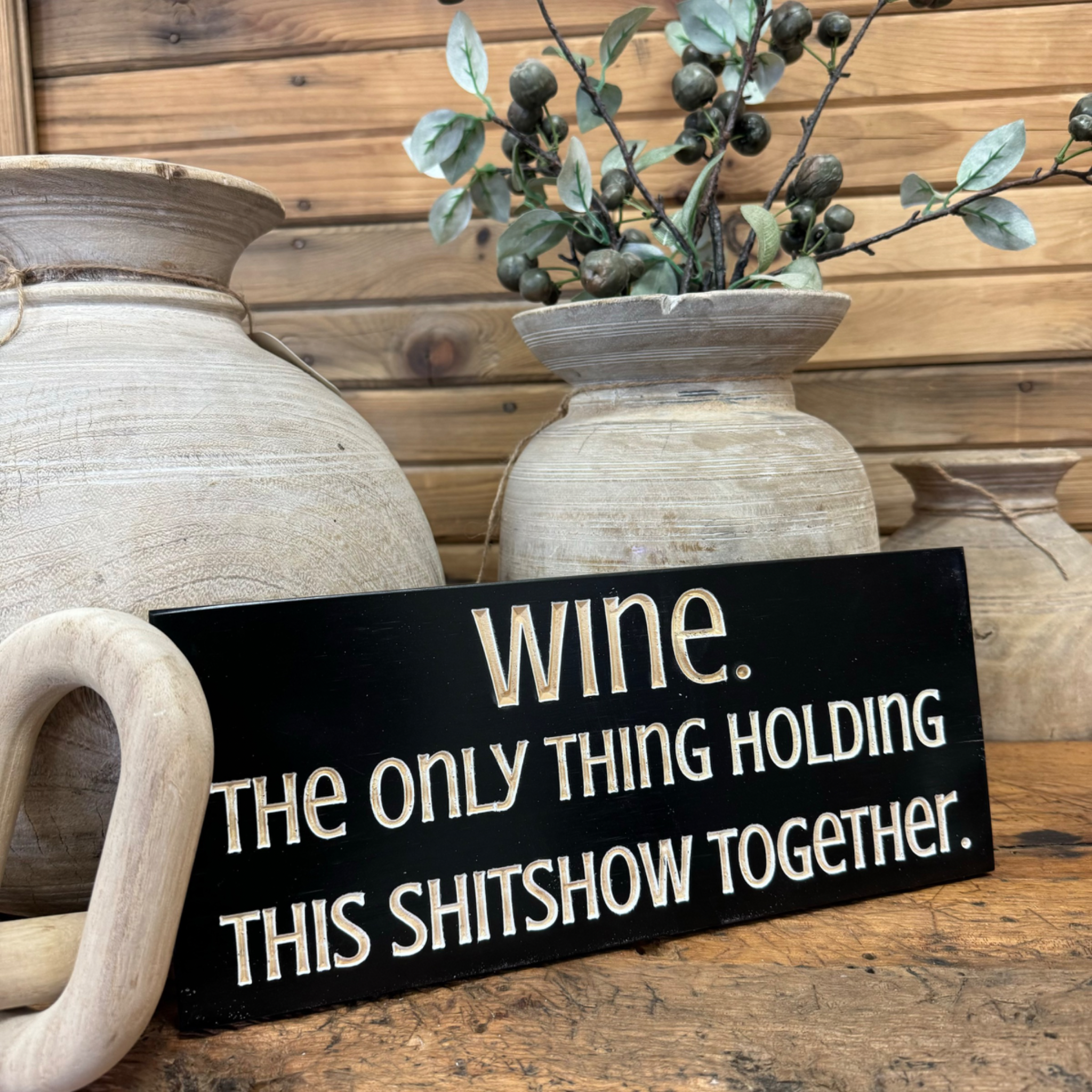 "Wine." Sign