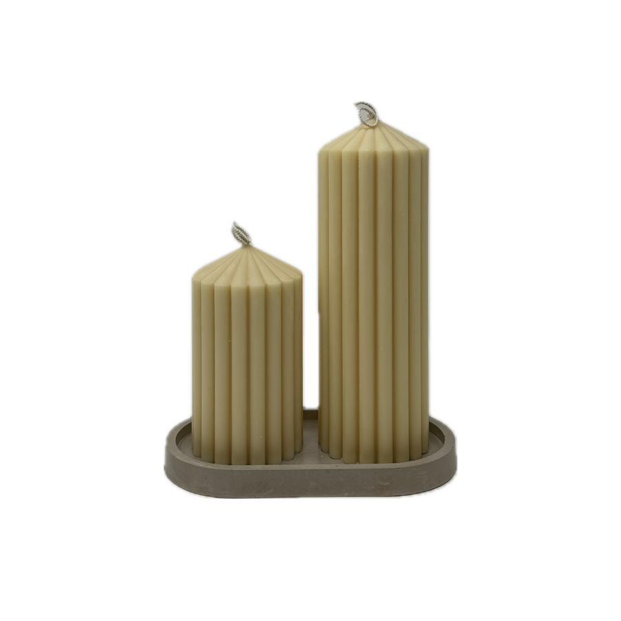 Column Ribbed Pillar Candles