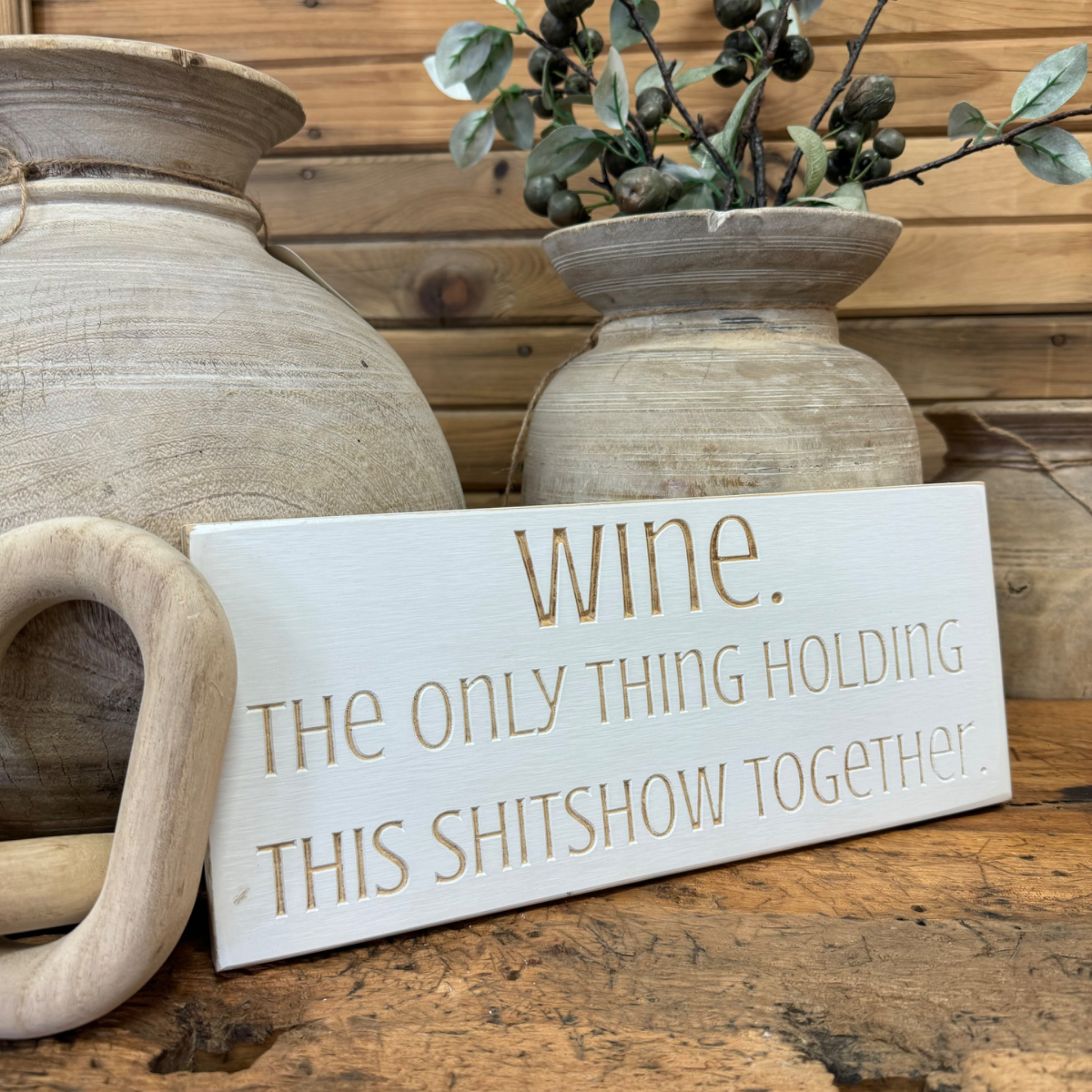 "Wine." Sign