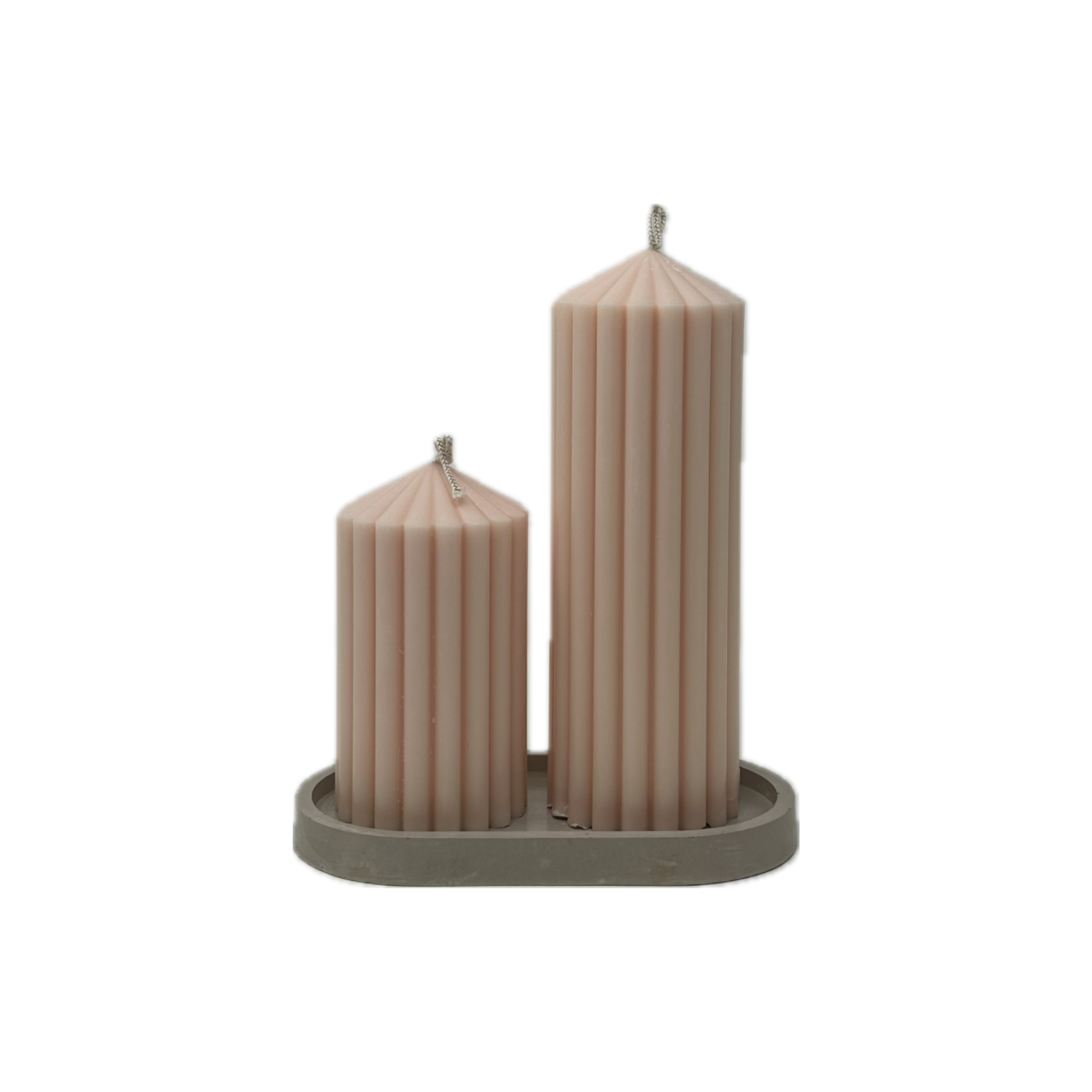 Column Ribbed Pillar Candles