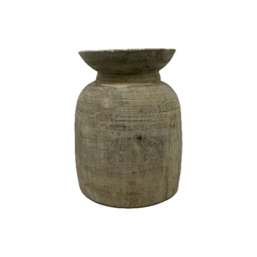 Rustic Wood Decorative Vase