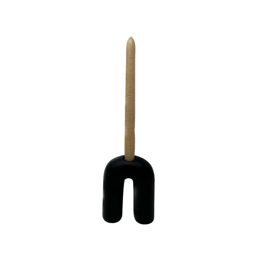 Black Abstract Candle Holder