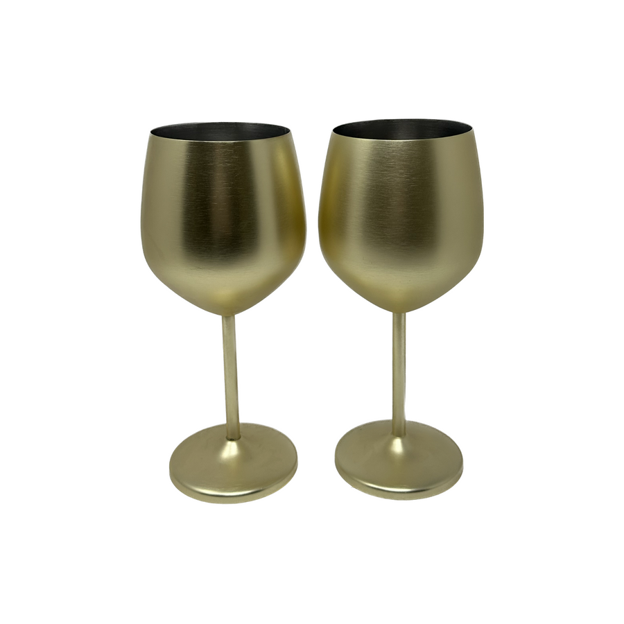 Matte Gold Wine Glass